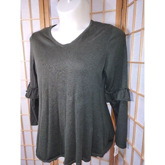 NWT Style & Co 1X Ruffle Sleeve Sweater - Picture 1 of 10